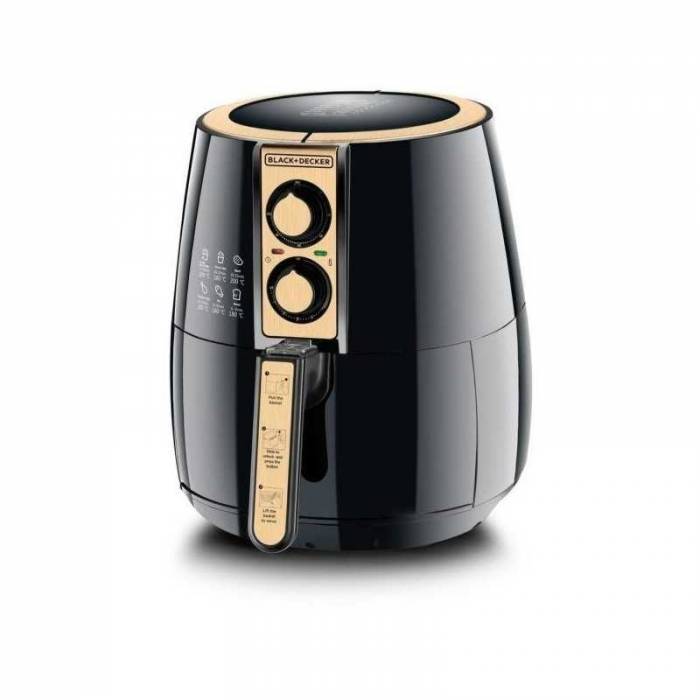 Black & Decker 4 Liter Air Fryer 1.2Kg Performance Range Aerofry, Black/Gold، AF300-B5