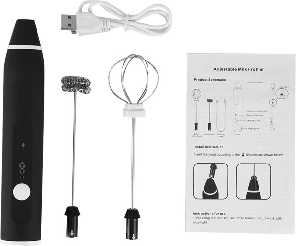 Handheld Milk Foam Machine - Adjustable Eggs Bat - 3 Speed