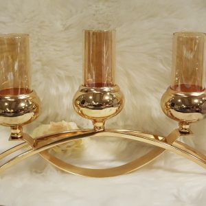 Triple Candle Holder for Home Imported Metal - Home Décor Candle sticks - Copper