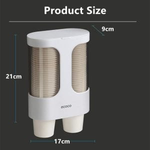 Paper Cup Holder Ride on the wall from Ecoco - Distributor and Double Cup holder 7.5 cm - 80 cups