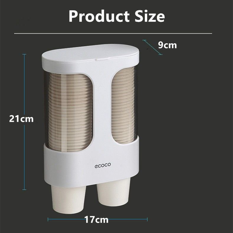 Paper Cup Holder Ride on the wall from Ecoco – Distributor and Double Cup holder 7.5 cm – 80 cups
