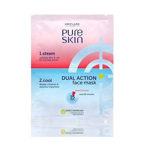 Pure Skin Dual Action Facial Mask - Cleansing Mask - 2*6 ml