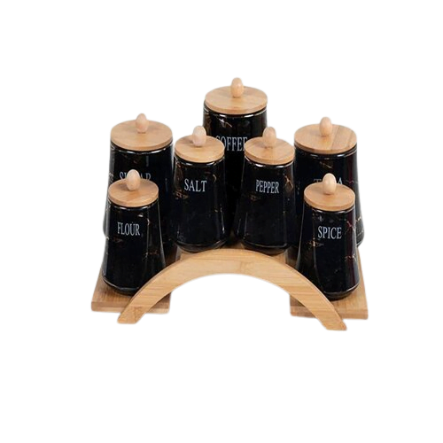 porcelain Spice Set with Wooden Stand - Multi-use Turkish Spice Set