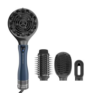 Rushbrush 4in1 Hair Styler Set – Blue and Black