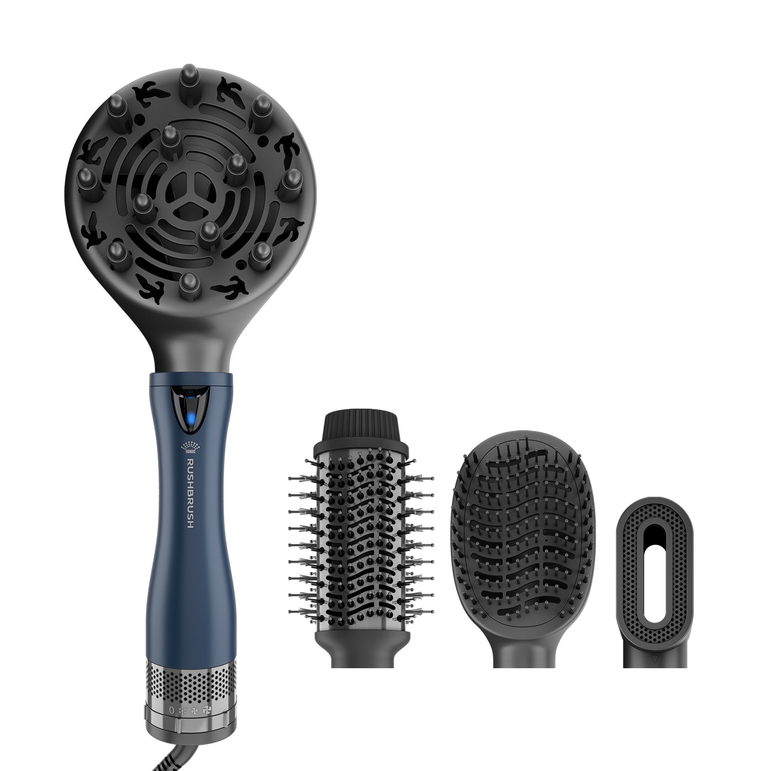 Rushbrush 4in1 Hair Styler Set - Blue and Black