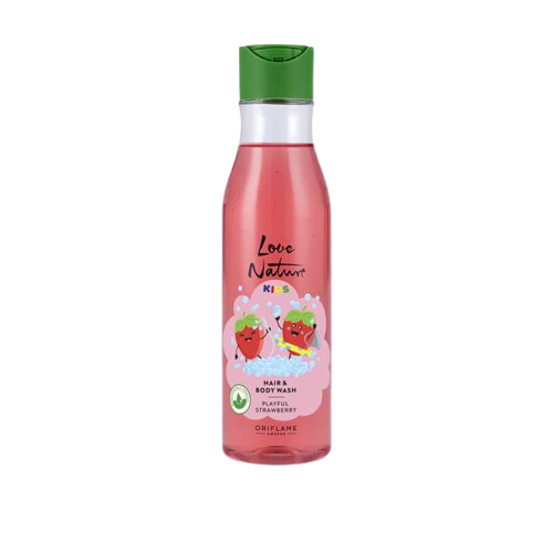 Love Nature Hair and Body Shower Gel for Kids – Body Wash with Strawberry Extract – 250 ml