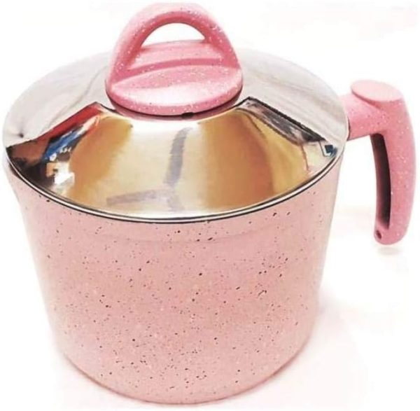 Granite Heating Milk Pot 1.9 L - Multi-Use Turkish Milk Boiler - Pink