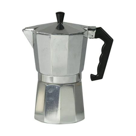 Espresso Coffee Pot on the Stove - Aluminum Coffee Maker with a Capacity of 6 Cups