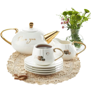 Thermal Porcelain Tea Set 24 Pieces – Multi-Use Porcelain Cake Set – Multiple Colors