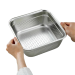 Versatile Kitchen Strainer - Stainless Steel Square Colander for Vegetables and Fruits - Size 30 cm