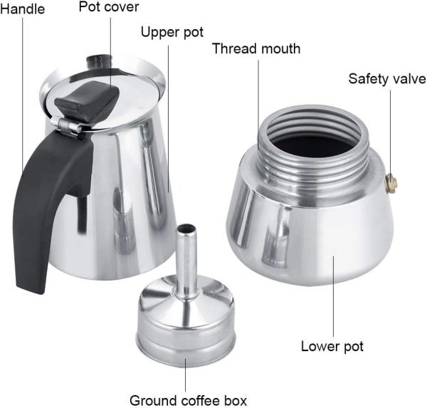 Portable Stainless Steel Coffee Pot - Coffee Pot With Removable Tank 100 ml