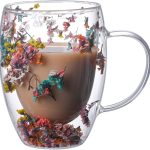 Coffee Mug Clear NBHUZEHUA - Double Wall Glass Cup