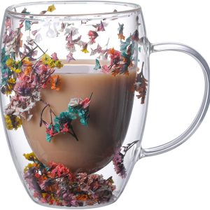 Coffee Mug Clear NBHUZEHUA – Double Wall Glass Cup