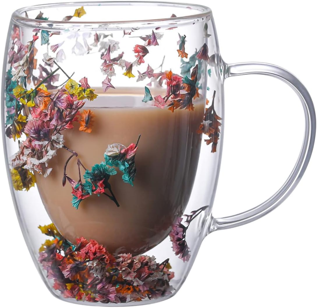 Coffee Mug Clear NBHUZEHUA - Double Wall Glass Cup