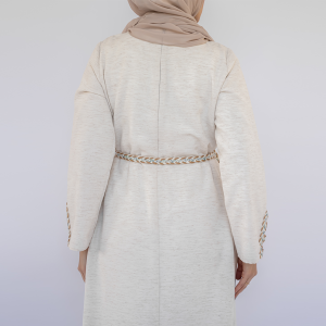 Women's Linen Dress With an Arabic Style - Oasis Handcrafted Summer Dress - Off Wight