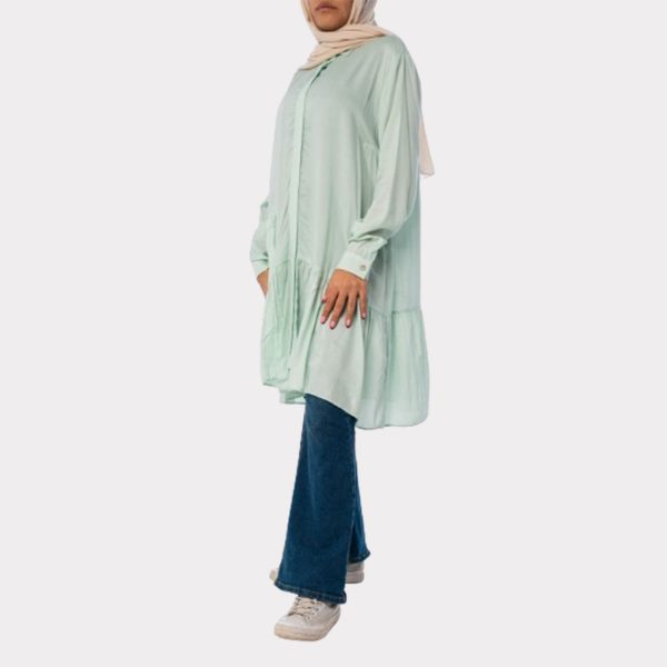 Ruffle Shirt For Women - Ruffle Blouse With Long Sleeve - Colored