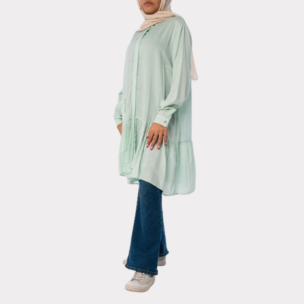 Ruffle Shirt For Women – Ruffle Blouse With Long Sleeve – Colored