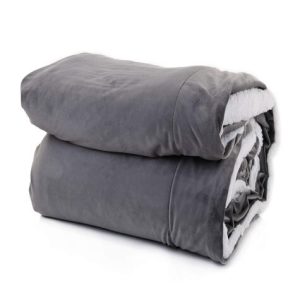 Mintra Soft Flannel Fleece Blanket with Sherbet Lining – 240/220 – H4575cm, Dark Grey