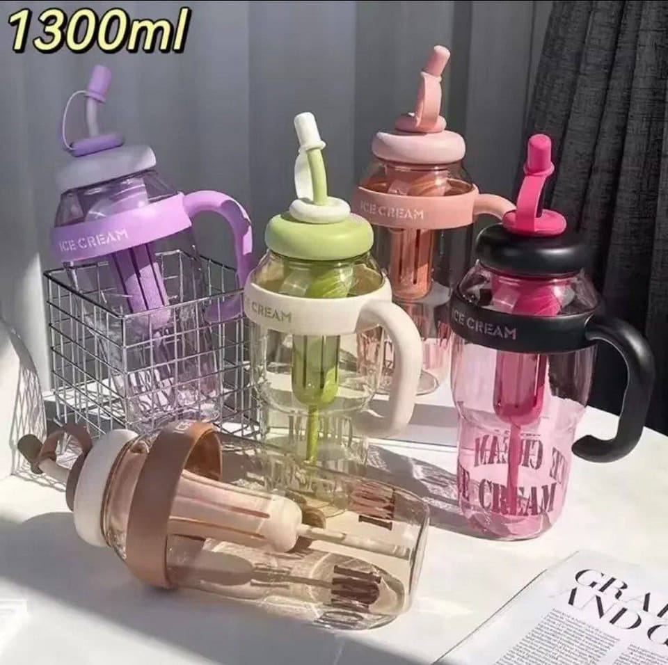 زجاجة مياه ICE CREAM – تصميم آيس كريم أنيق بسعة كبيرة